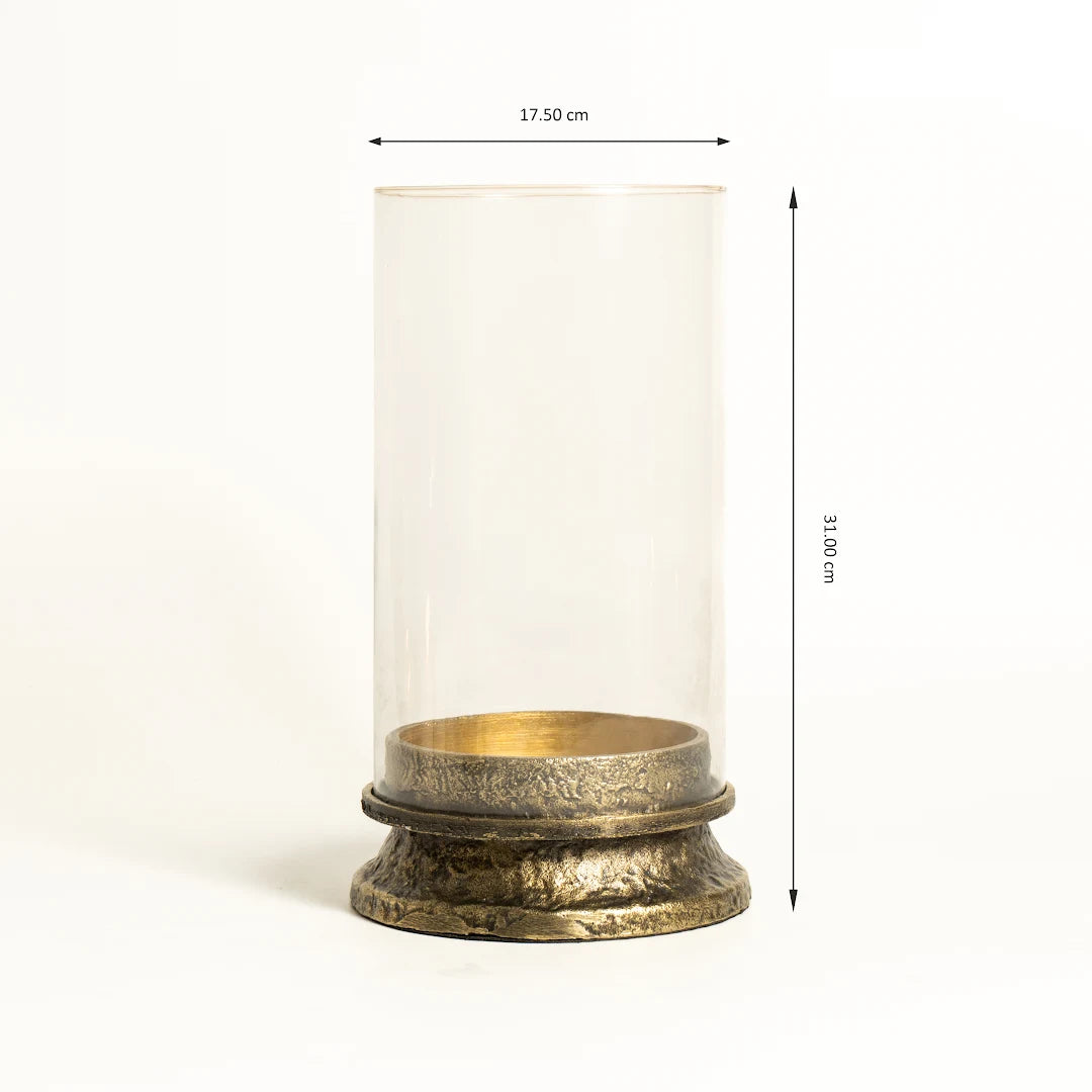 SET OF 2 HURRICANE WITH CLEAR GLASS