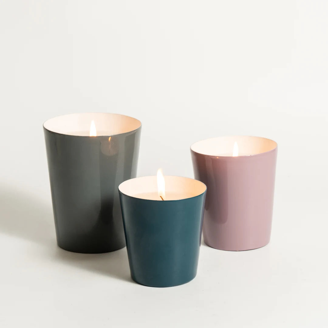SET OF 3 CANDLE HOLDER WITH FILLED WAX
