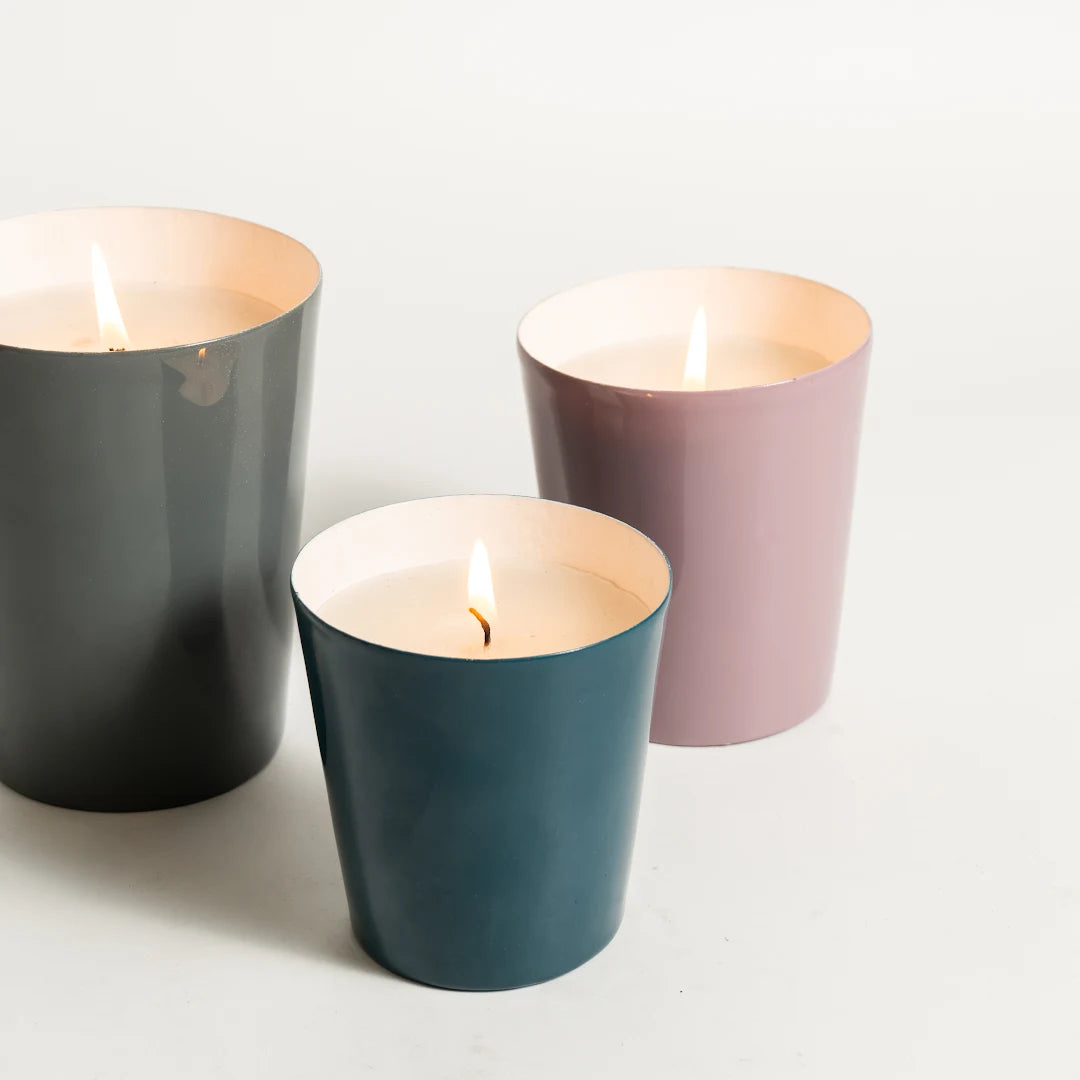 SET OF 3 CANDLE HOLDER WITH FILLED WAX