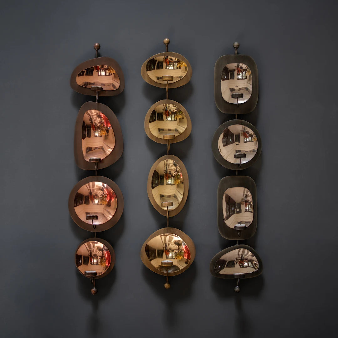 SET OF 3 WALL T-LIGHT HOLDER