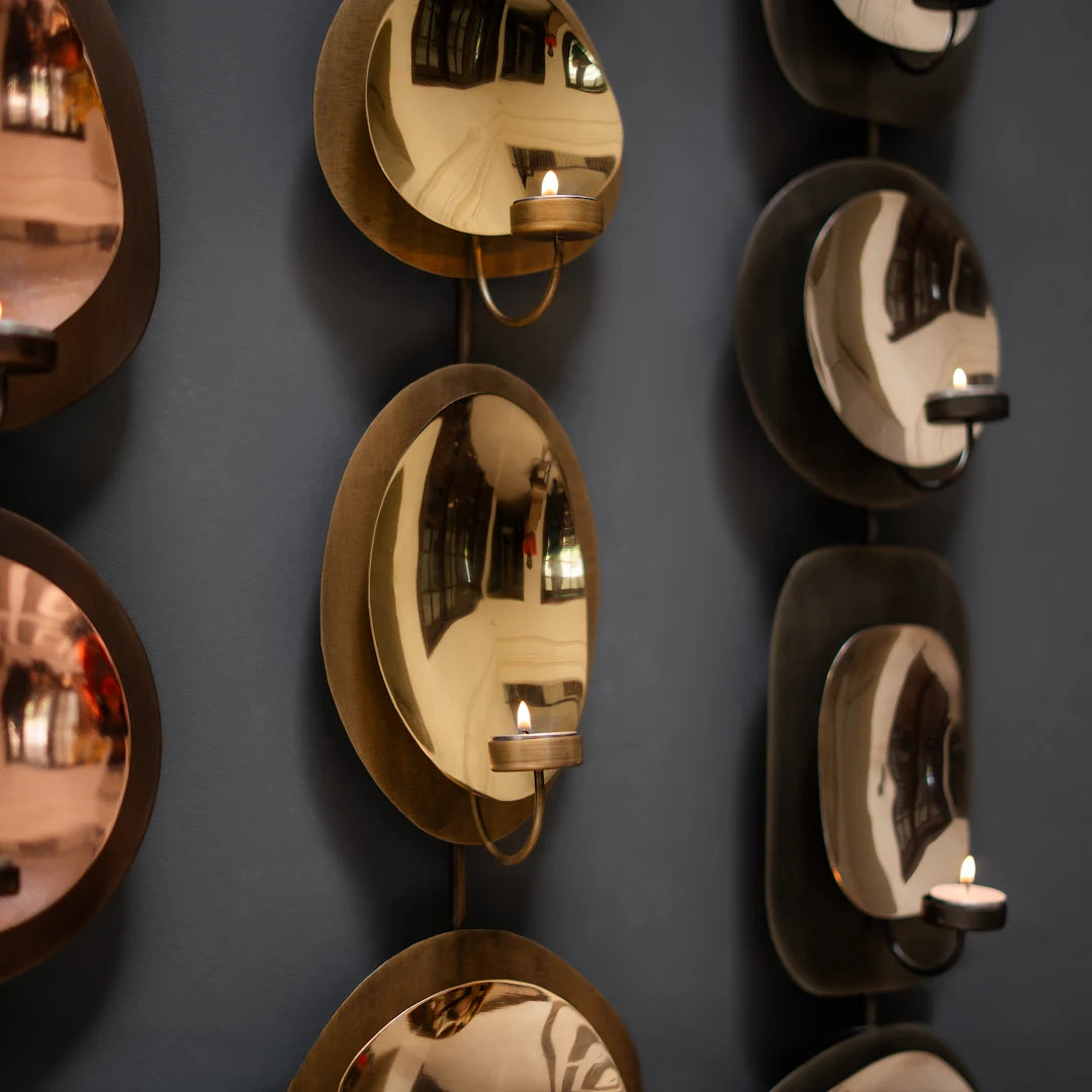 SET OF 3 WALL T-LIGHT HOLDER