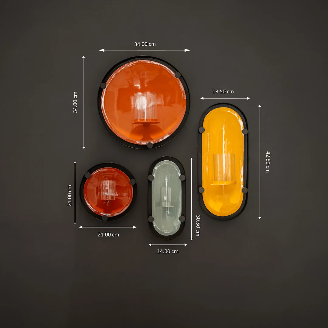 SET OF 4 WALL T-LIGHT HOLDER