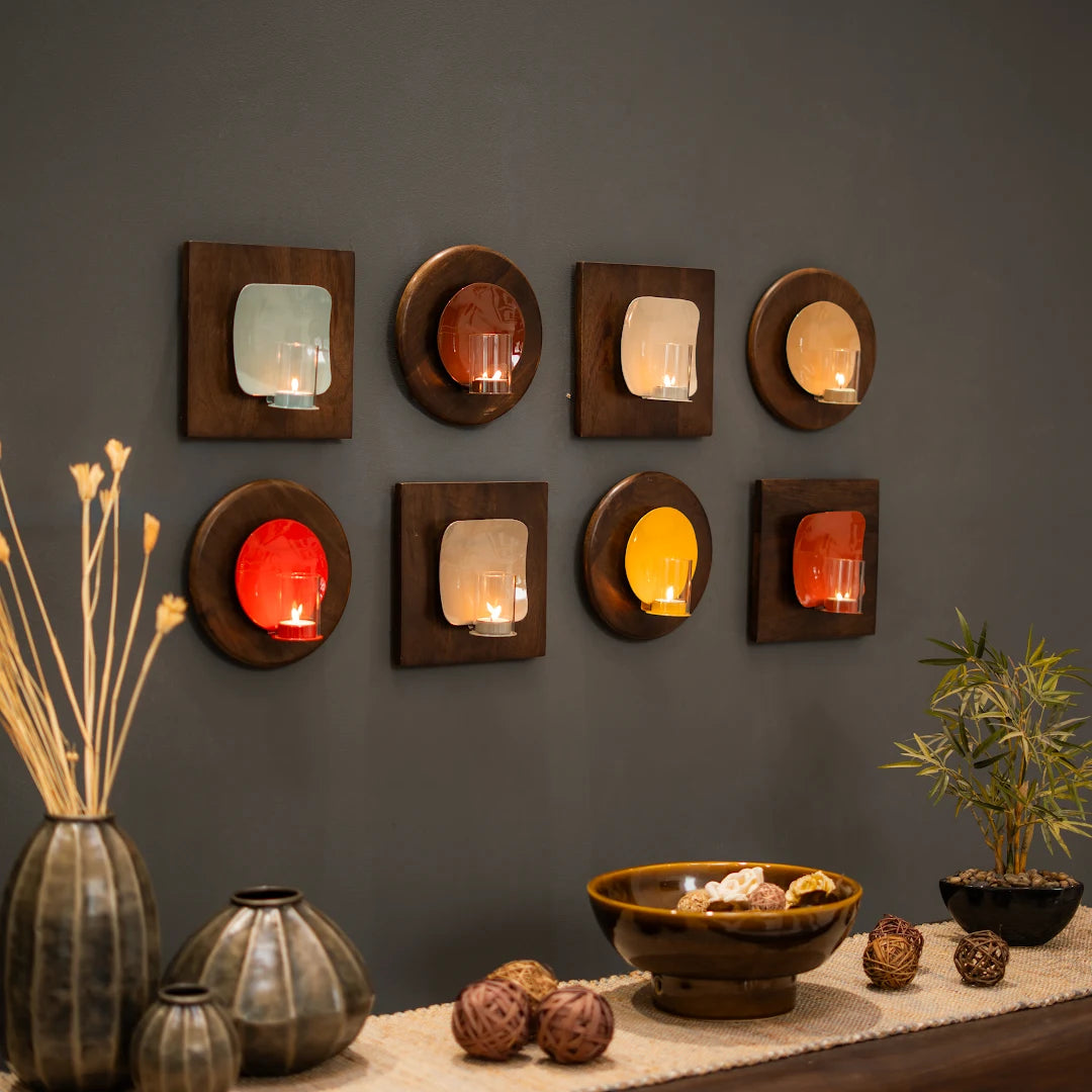 SET OF 8 WALL T-LIGHT HOLDER
