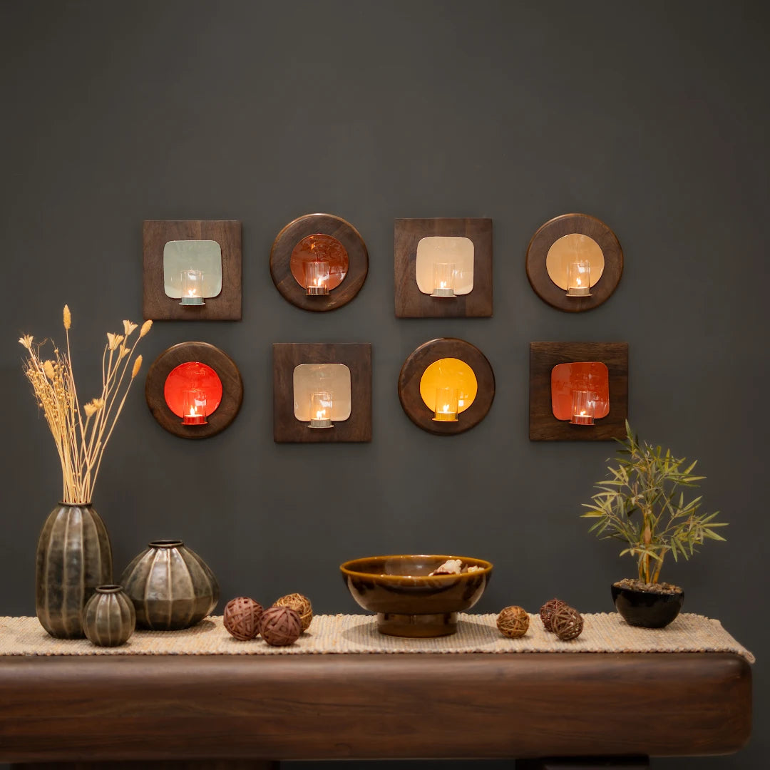 SET OF 8 WALL T-LIGHT HOLDER