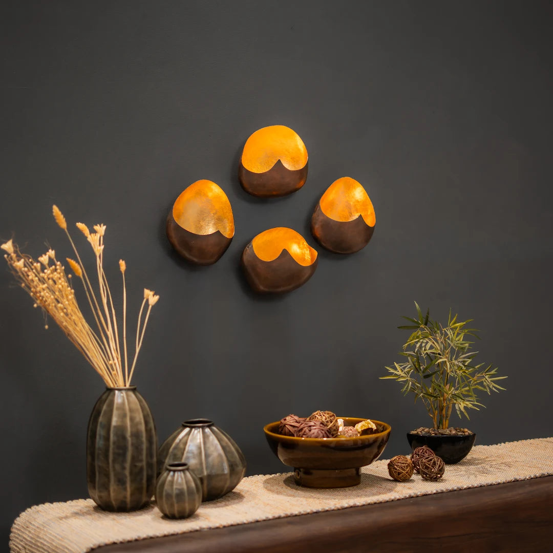 SET OF 4 WALL T-LIGHT HOLDER