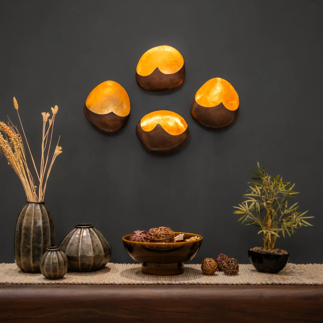 SET OF 4 WALL T-LIGHT HOLDER