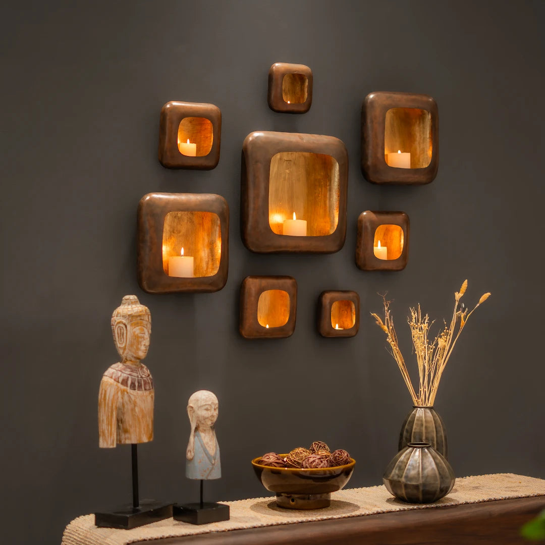 SET OF 8 WALL T-LIGHT HOLDER