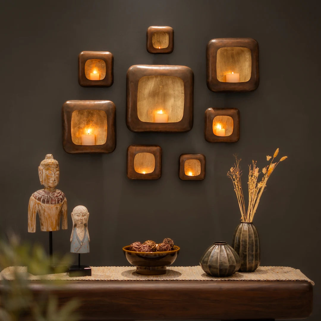 SET OF 8 WALL T-LIGHT HOLDER