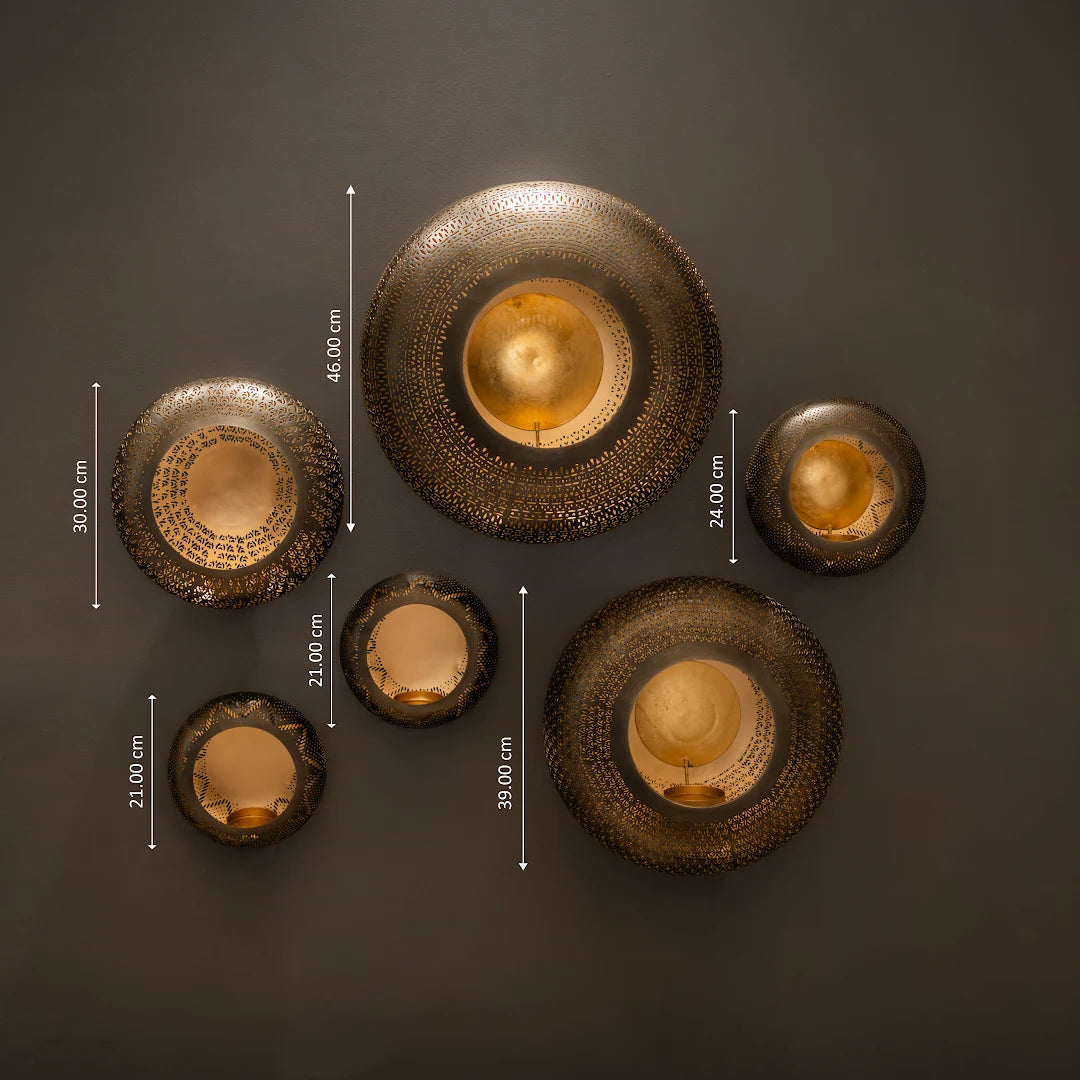 SET OF 6 WALL T-LIGHT HOLDER