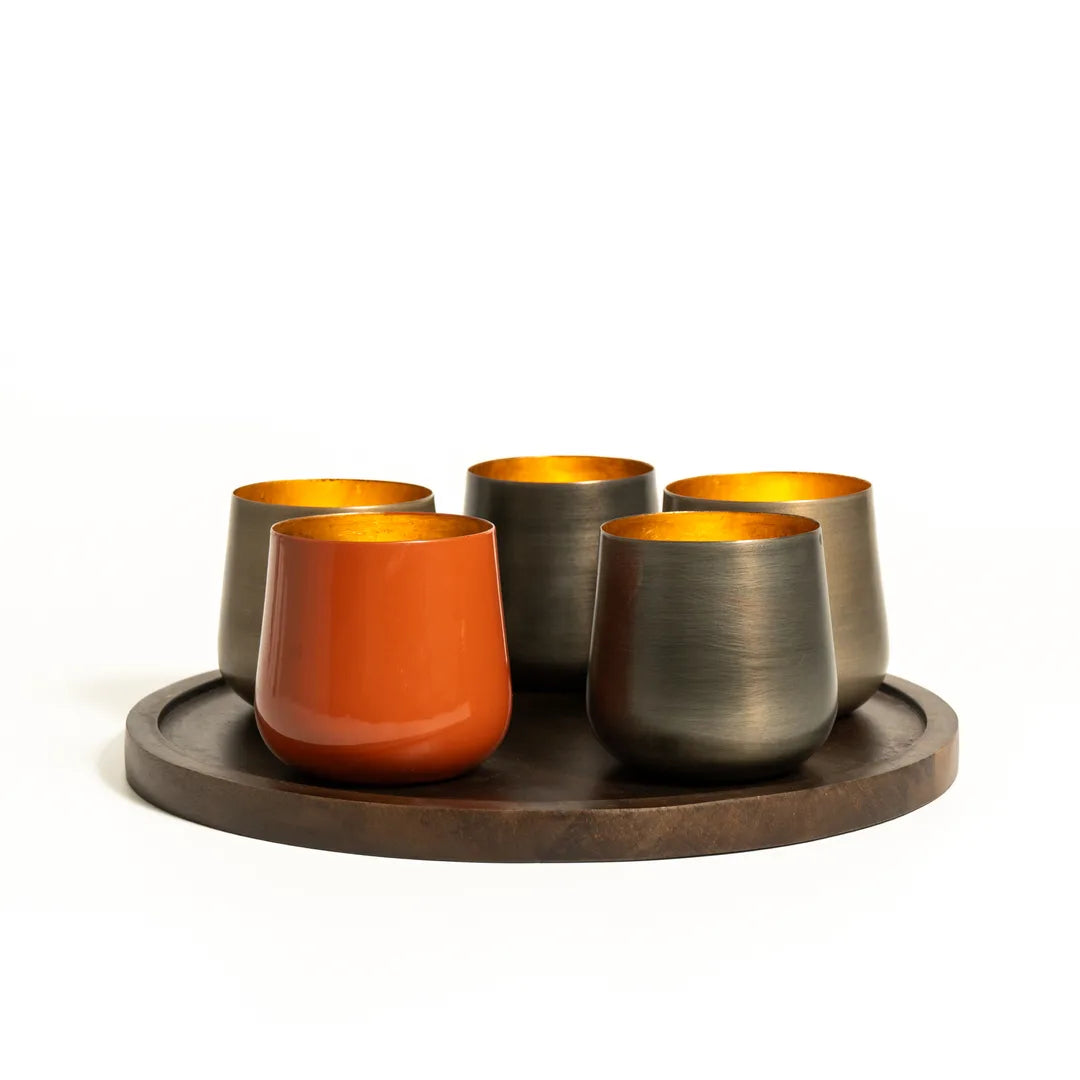 PLATTER WITH SET OF 5 T-LIGHT HOLDER