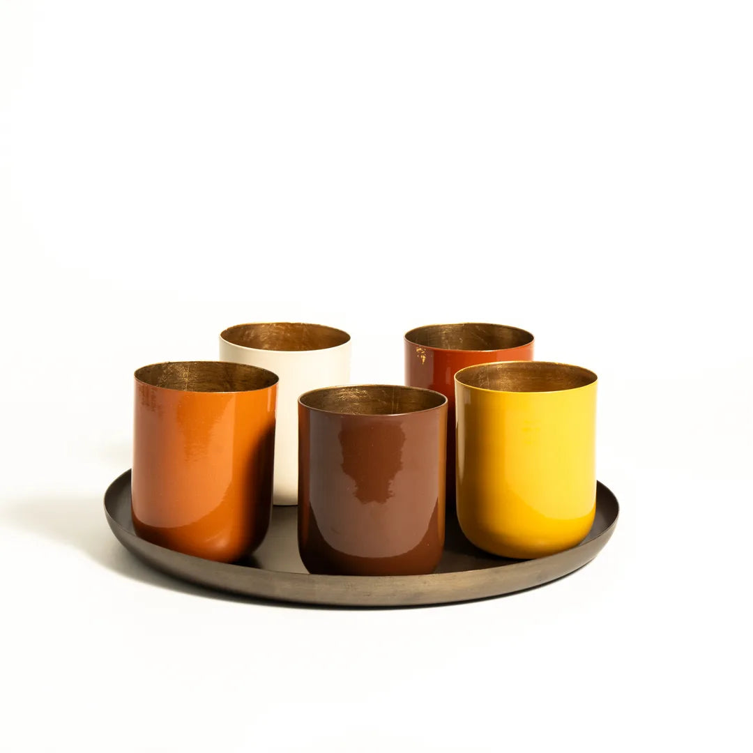 PLATTER WITH SET OF 5 T-LIGHT HOLDER