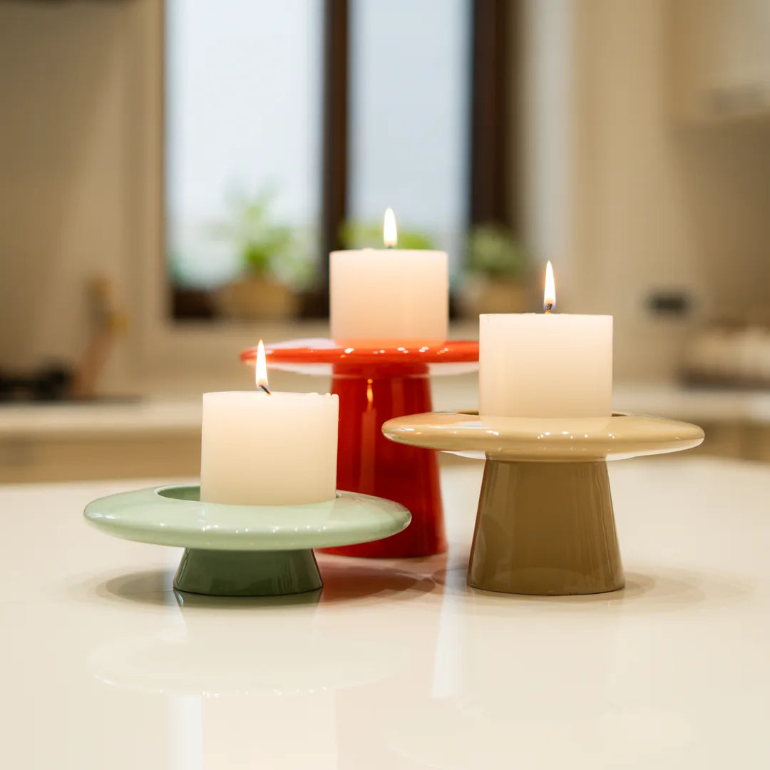 SET OF 3 PILLAR CANDLE HOLDER